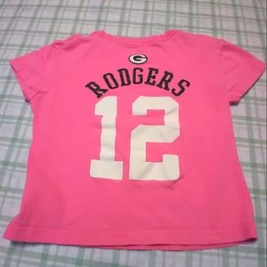 Green Bay Packers 4T Pink Aaron Rodgers Shirt. 🏈